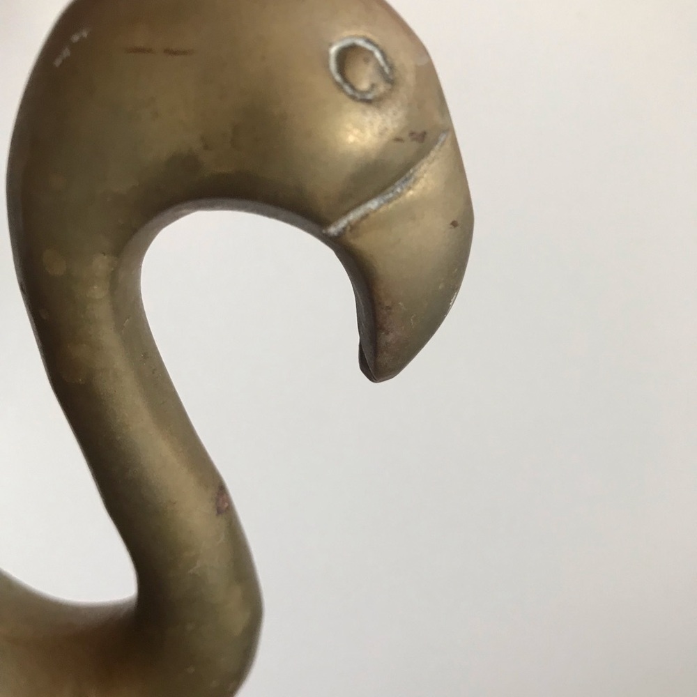 Vintage Brass Flamingo Statue Pair - Picture 5 of 7